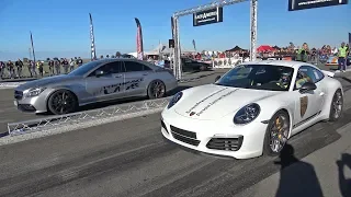 600HP Porsche 991 Carrera T vs 920HP BRABUS Mercedes CLS63 S AMG