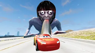 Lightning McQueen VS Giant Bulge | Escape From The Shy Guy (SCP-096) | Car Ride Beamng Drive #32