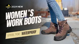 Safetoe Waterproof Steel Toe Women Work Boots With Membrane Lining #workboots #safetyboots