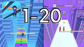 Roof Rails | Levels 1-20 | Gameplay Walkthrough (iOS, Android)