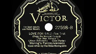 1930 Fred Waring - Love For Sale (The Three Waring Girls, vocal)