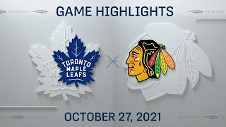 NHL Highlights | Maple Leafs vs. Blackhawks - Oct. 27, 2021