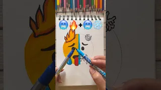 Hot🔥+Cold❄️|| Emoji Mixing Satisfying Art #shorts #short #youtubeshorts #creativeart #satisfying