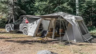 Camping in a one bedroom shelter 😆 Idoogen Amadeus Max Space / Subaru Outback Wilderness CAR CAMPING