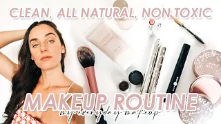 ALL NATURAL NON TOXIC CLEAN MAKEUP ROUTINE & clean brands I love and use EVERYDAY *covering acne*