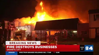 Multiple businesses catch fire in Granite City