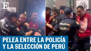 Altercado entre la Policía y los jugadores de la selección peruana de fútbol en Madrid | EL PAÍS