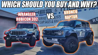 FORD BRONCO RAPTOR vs 2024 JEEP WRANGLER RUBICON 392! WHICH SHOULD YOU BUY and WHY?