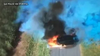 GENDER REVEAL FAIL: Car bursts into flames during gender reveal | ABC7