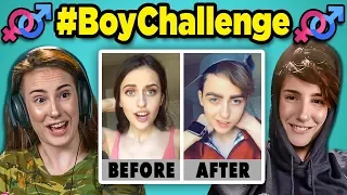 Adults React to #BoyChallenge - Girls Turn Into Boys (Musical.ly/TikTok Compilation)