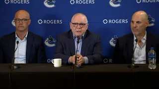 G.M. Allvin, President Rutherford, and Head Coach Tocchet - 2023-24 Season Launch Media