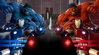 Blue Hulk & Blue IronMan Vs Red Hulk & IronMan [Very Hard]AI Marvel vs Capcom Infinite