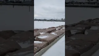 Snow on the Beach in Galveston Texas February 2021