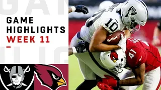 Raiders vs. Cardinals Week 11 Highlights | NFL 2018