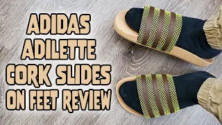 Adidas Adilette Plant and Grow Cork Slides On Feet Review (GY2350)