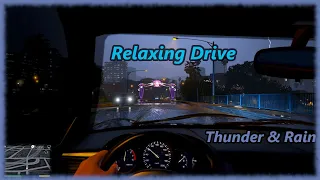 GTA 5 - Relaxing Drive in the Rain (Thunder & Lightning) [No Commentary]