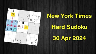 New York Times Hard Sudoku 30 Apr 2024 - Sudoku From Zero To Hero