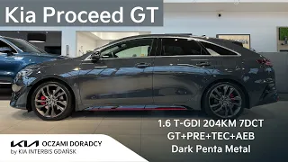 Kia Proceed GT 2024 [1.6 T-GDI 204KM 7DCT] wersja GT+AEB+PRE+TEC w kolorze Dark Penta Metal | 4K