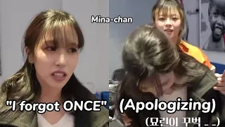 mina *apologizing* when she played this game during their tour