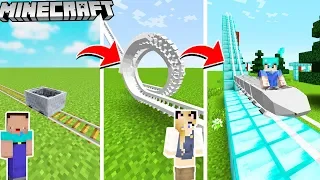 KOLEJKA GÓRSKA (Rollercoaster) OD NOOB DO PRO W MINECRAFT! | Vito vs Bella