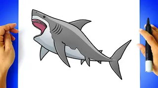 How to DRAW MEGALODON SHARK step by step