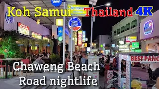 Chaweng Beach Road Nightlife: A virtual walking tour of the hottest nightlife spots in Thailand 4K