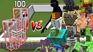100 Glass Golem vs All Mutant Mob [Minecraft Mob Battle]