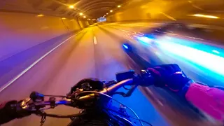 Stunt bike rider talks & gets chased by police