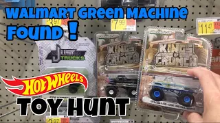 Hot Wheels Toy Hunting. New Greenlight Walmart Exclusive Kings of Crunch Green Machine Chase Found