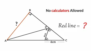 a unique solution for finding red line length? | (Fun Geometry Problem) | #math #maths | #geometry