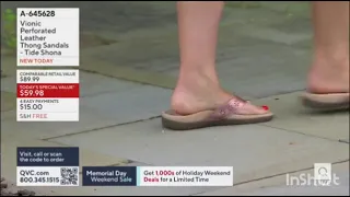 Adrianne had on Vionic Perforated Leather Thong Sandals - Tide Shona earlier today