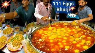 ऐसे बनती है 111 अंडे कि भुर्जी | Sangli Street Food King of Anda Bhurji Master making 111Eggs Bhurji