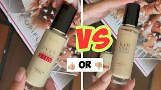 Difference Between Oriflame The One Everlasting Sync Foundation and Illuskin Aquaboost Foundation