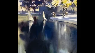Advancing with Watercolor: Working on Location - NYC "Reflections on the Pond"