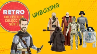 Star Wars Retro Collection A New Hope 6-pack Wave 2 DROIDS C-3PO R2D2 and First 12 Unboxing & Review