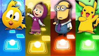 Wheres Chicky vs Masha and the Bear vs Minions vs Pikachu - Tiles Hop