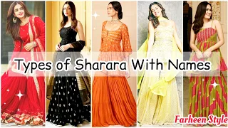 Types of sharara with name/Types of sharara suit/Sharara suit name/Diff. between sharara & gharara