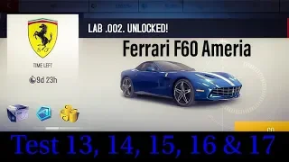 Asphalt 8: Ferrari F60 America Lab 2 | Test 13, 14, 15, 16 & 17 | Rank 1560-1565