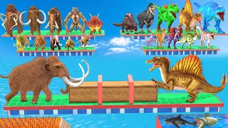 All Mammals of Arbs & ARK Dinosaurs Battle in Tug of War - Animal Revolt Battle Simulator