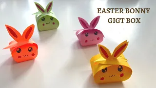 Easter bonny gift box DIY how to make an easy easter bonny gift box treat box paper craft