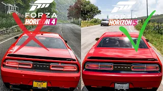 Forza Horizon 5 vs 4 Gameplay and Engine Sounds Comparison (Dodge Challenger SRT Hellcat)