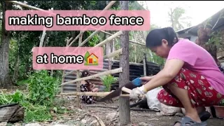 Making bamboo fence | countryside life Duero Bohol philippines