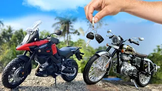 Unboxing of Scale 1:12 Model Royal Enfield Classic 350 | Suzuki V Strom | Die-Cast Collection | DIY