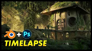 Nature's Embrace - Blender and Photoshop Timelapse (CG Boost Treehouse challenge)