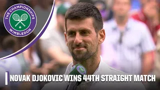 Novak Djokovic reacts to tying Roger Federer's record: 'They're just numbers' | Wimbledon on ESPN