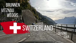 Brunnen-Vitznau-Weggis - Switzerland - Driving Tour - 4K