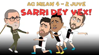 Juve Loses 4 2 To AC Milan! Sarri is Furious