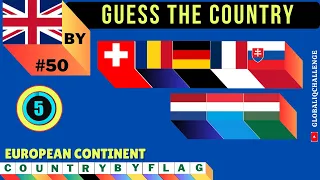 🚩 Can You Guess the Country by its Flag? 🌎| European flags| learn 50 flags