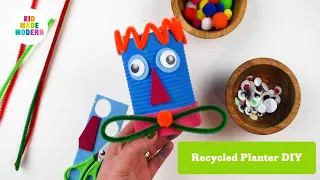 Springtime Recycled Planter Craft For Kids DIY- Kid Made Modern