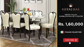 Royaloak | Venice Italian Marble Dining Set 8 Seater